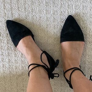 Giani Bini Flats with Ankle Tassel Tie